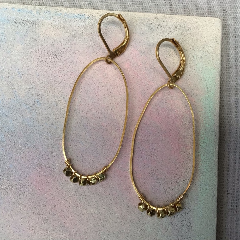 New handcrafted Sundance charm Gold Plated Earrings nugget accent - Picture 7 of 8
